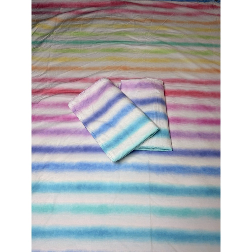 Pottery Barn Teen Watercolor Duvet Cover Set Full Queen Rainbow Ombre Shams
